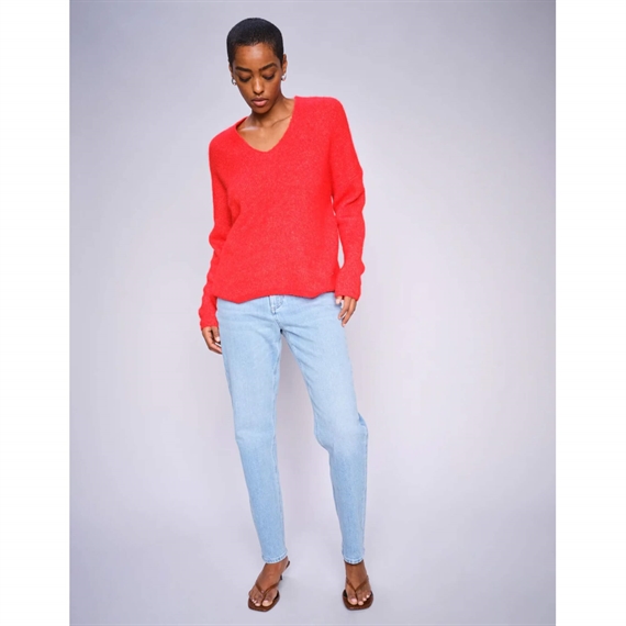Mos Mosh Thora V-neck Knit, Chinese Red